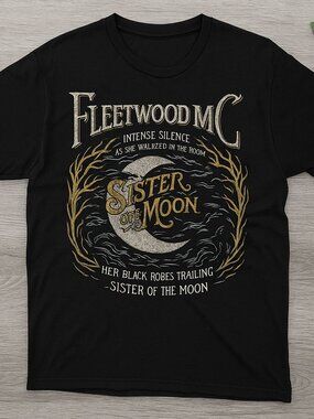 Fleetwood Mac Sisters Of The Moon T-Shirt Black Rock Music Graphic Tee
